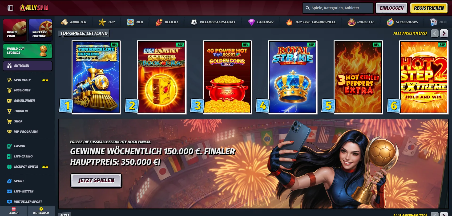 AllySpin Casino Spielautomaten &ndash; &uuml;ber 2.973 Slots und Jackpots online