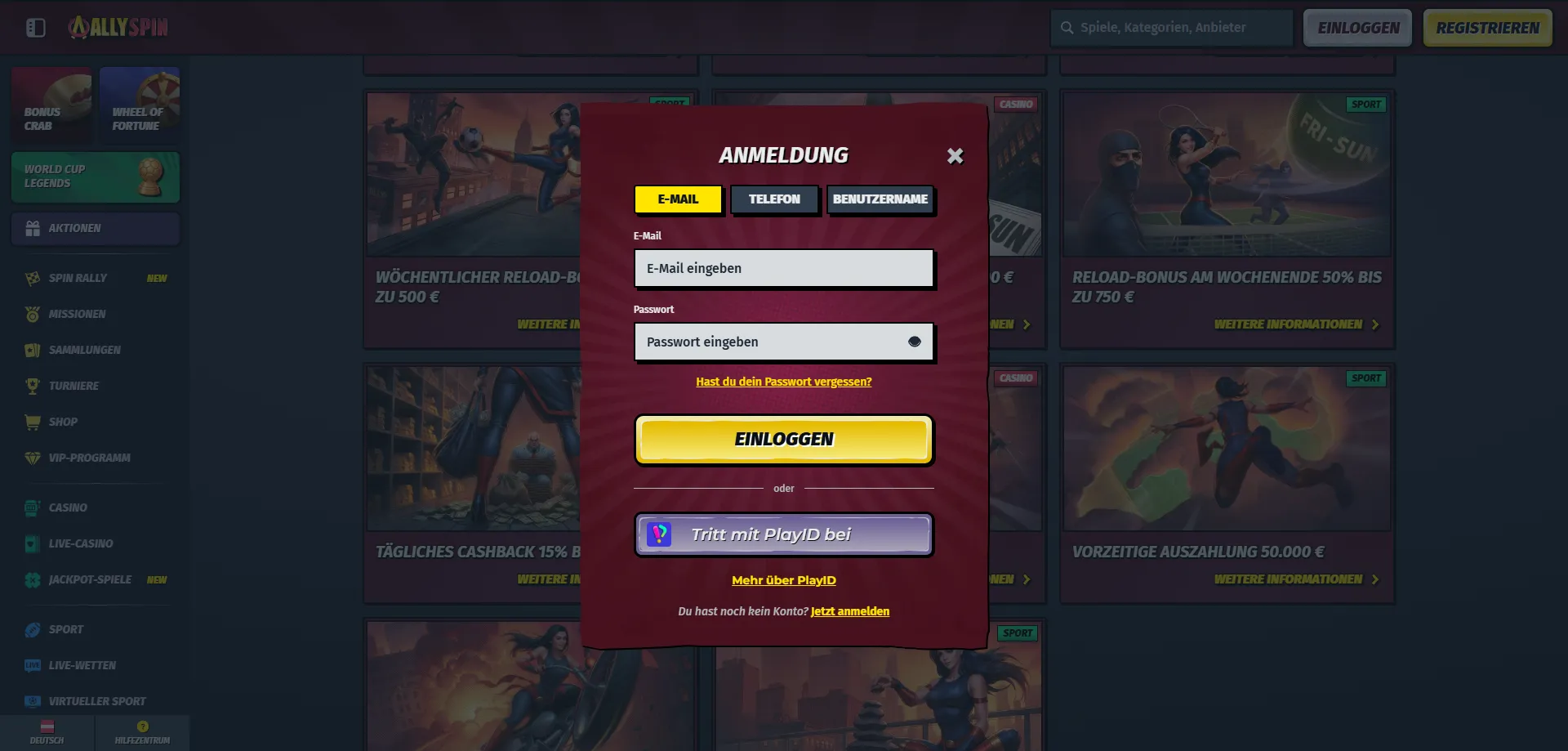 AllySpin Casino Konto &ndash; sichere Lizenz und Datenschutz in &Ouml;sterreich
